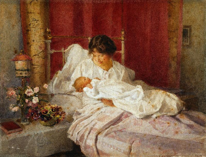 Eine Mutter mit ihrem Baby from Carlton Alfred Smith