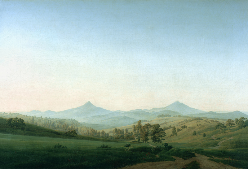 Böhmische Landschaft mit dem Milleschauer from Caspar David Friedrich
