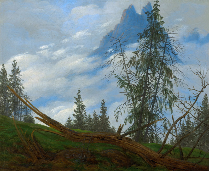 Hochgebirgsgipfel mit treibenden Wolken from Caspar David Friedrich