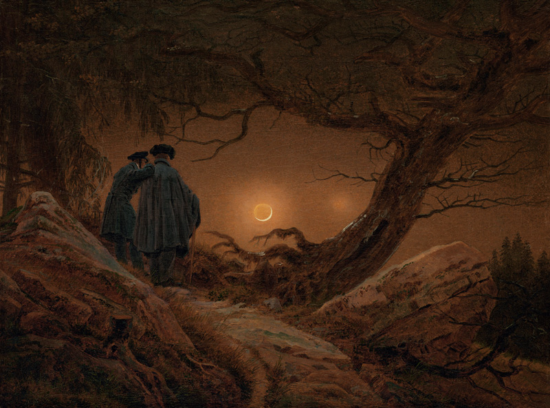 Zwei Männer in Betrachtung des Mondes from Caspar David Friedrich