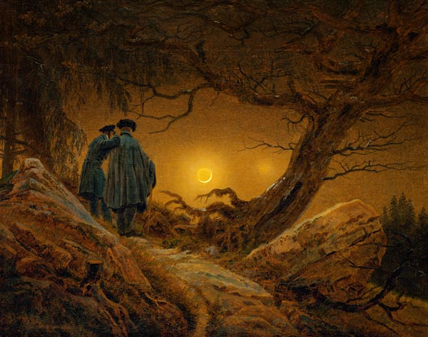 Zwei Männer in Betrachtung des Mondes from Caspar David Friedrich