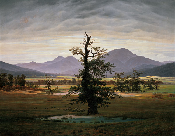 Dorflandschaft bei Morgenbeleuchtung (Einsamer Baum) from Caspar David Friedrich