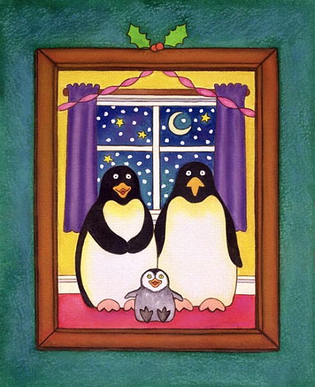 Penguin Family Christmas, 1997 (pastel on paper)  from Cathy  Baxter