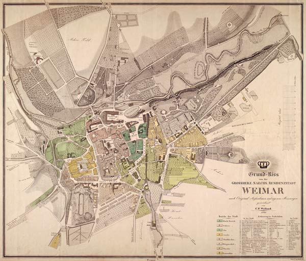 Weimar, Stadtplan 1841 from C.F. Weiland