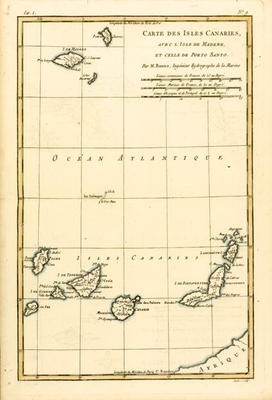 The Canary Islands, with Madeira and Porto Santo, from 'Atlas de Toutes les Parties Connues du Globe from Charles Marie Rigobert Bonne