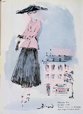 Modeteller von Christian Dior, Illustration aus der Zeitschrift Vogue, Juni 1947