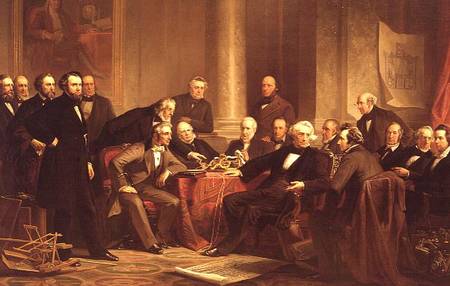 Men of Progress: group portrait of the great American inventors of the Victorian Age from Christian Schussele