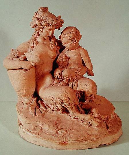 Female faun with her child from Claude Michel Clodion