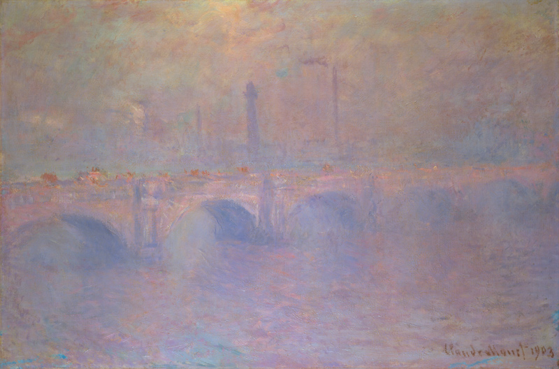 London, Themse und Waterloo-Brücke im Dunst. from Claude Monet