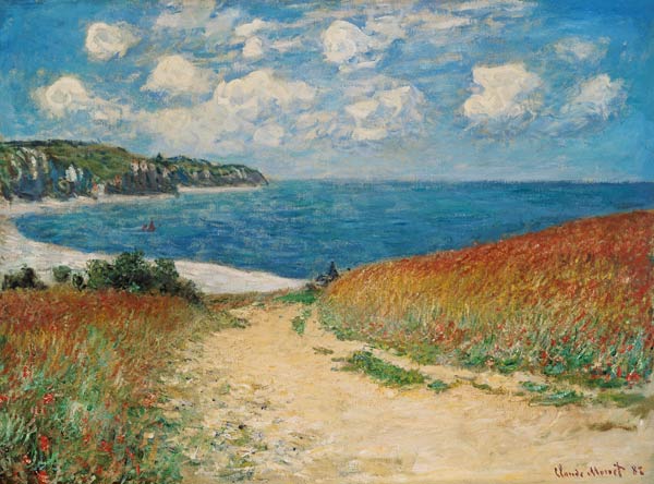 Strandweg zwischen Weizenfeldern bei Pourville from Claude Monet