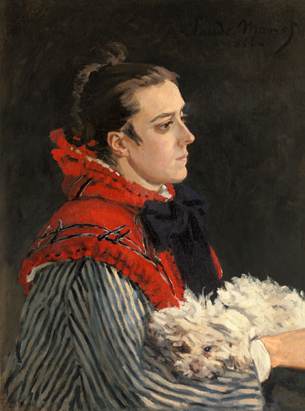 Camille Monet mit Hund. from Claude Monet