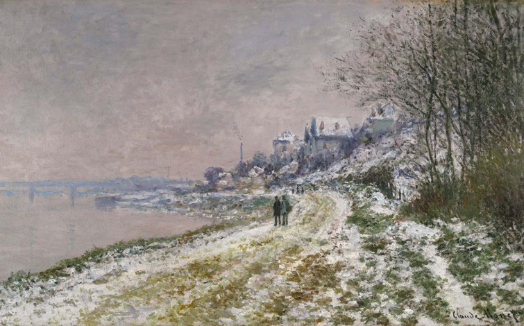 The Path Toward Epinay, Snow Effect from Claude Monet
