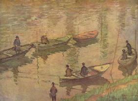 Angler an der Seine bei Poissy
