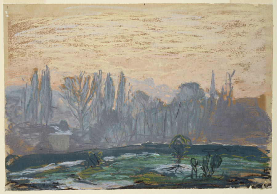 Winterliche Landschaft mit Abendhimmel from Claude Monet