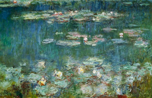 Seerosen, Grüne Reflektionen, rechter Teil from Claude Monet