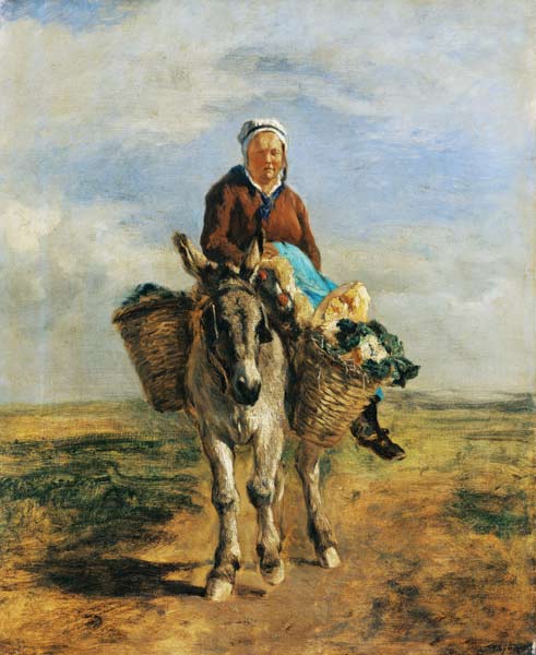 Country Woman Riding a Donkey from Constant Troyon