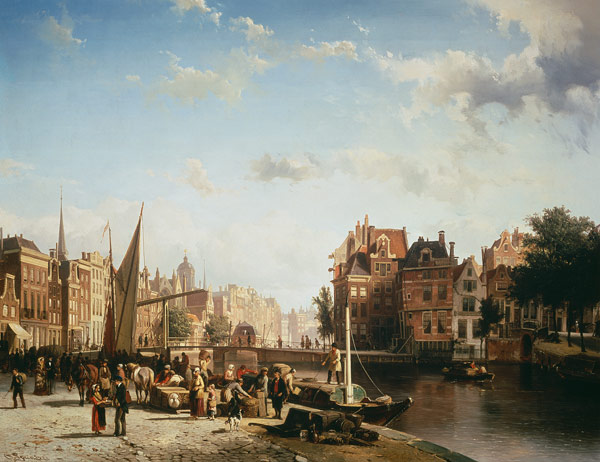 Amsterdam, Rokin und Langebrugsteeg from Cornelius Springer