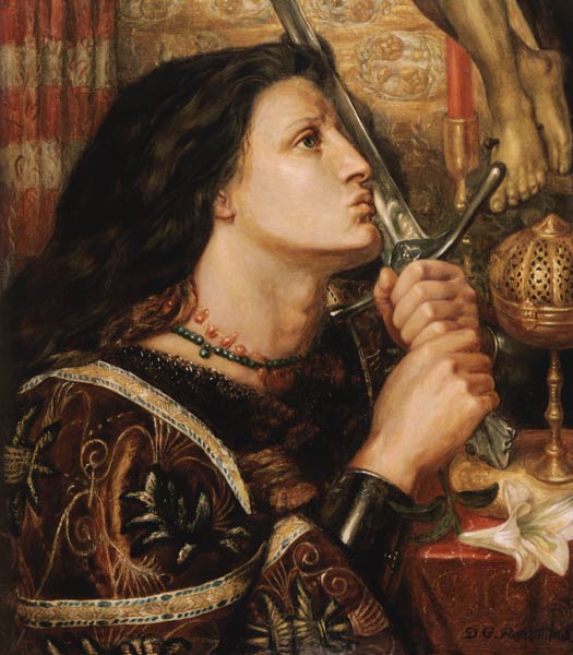 Jeanne d'Arc küßt das Schwert der Befreiung from Dante Gabriel Rossetti