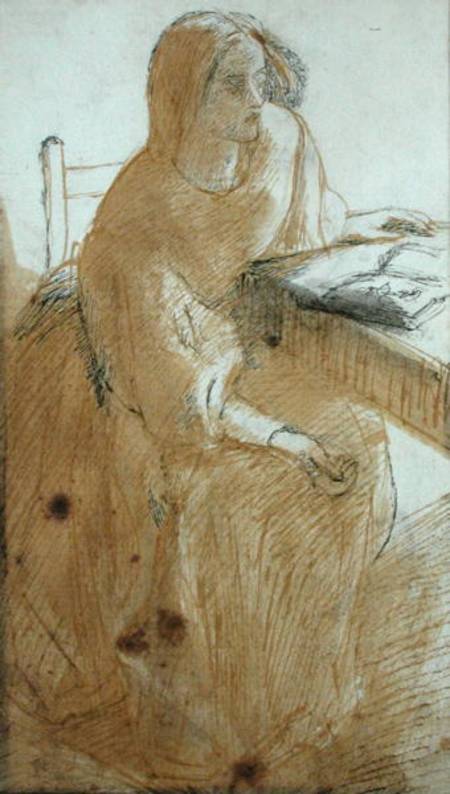 Lizzie Siddal (1832-62) (pen & ink and w/c on paper) from Dante Gabriel Rossetti