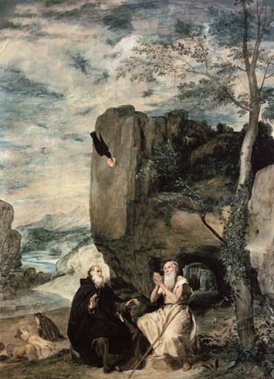 Der Hl. Antonius besucht den Hl. Paulus from Diego Rodriguez de Silva y Velázquez