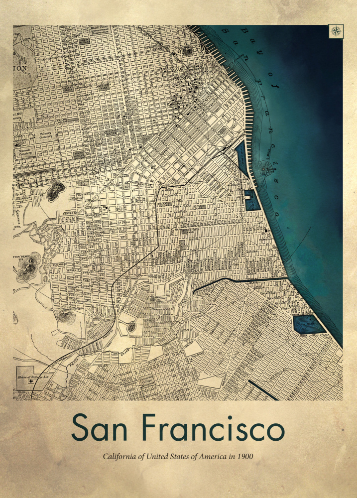 Retro-Karte von San Francisco from Dionisis Gemos