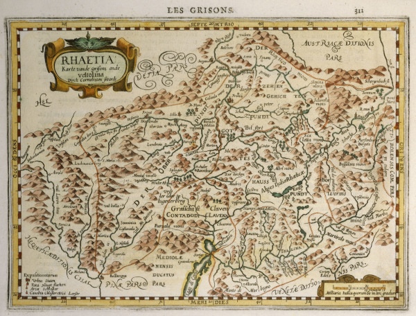 Graubünden, Landkarte from Dirck Cornelisz Swart