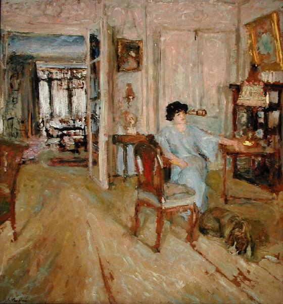 Madame Hessel in her Salon, 1910 (oil on board laid down on cradled panel)  from Edouard Vuillard