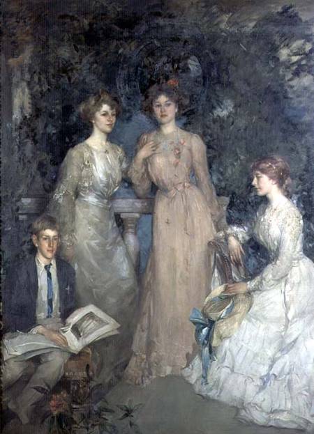 A Group Portrait of Robert, Gertrude, Phyllis and Jessie Lindsay Watson from Edward Arthur Walton