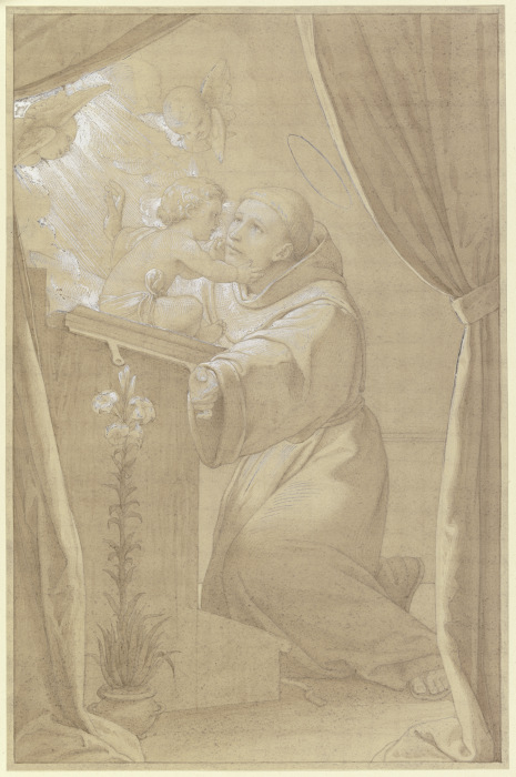 Der Heilige Antonius von Padua, dem das Jesuskind im Gebet erscheint from Edward von Steinle