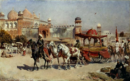 Prozession vor der Jama Masjid Moschee in Agra. from Edwin Lord Weeks