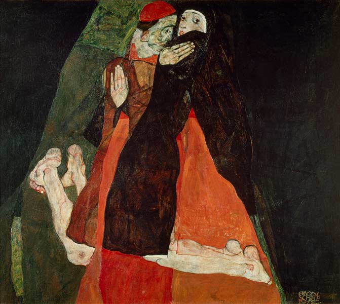 Kardinal und Nonne (Liebkosung) from Egon Schiele