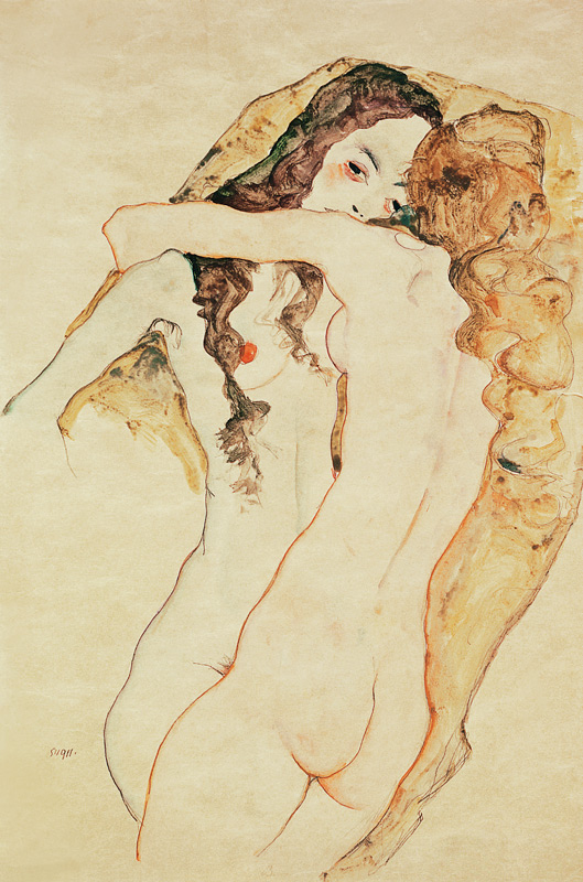 Zwei Frauen in Umarmung from Egon Schiele