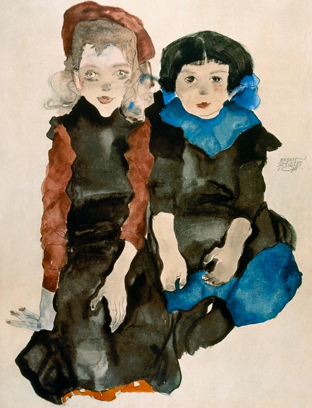 Zwei kleine Mädchen from Egon Schiele