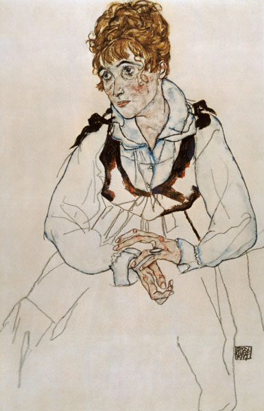 Die Frau des Künstlers, sitzend. from Egon Schiele