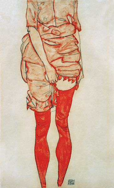 Stehende Frau in Rot from Egon Schiele