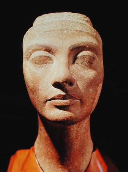 A royal head, possibly of Nefertiti, from Memphis, New Kingdom from Egyptian