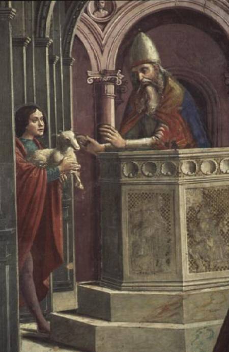 Joachim making his Offering, from the Expulsion of Joachim from the Temple from  (eigentl. Domenico Tommaso Bigordi) Ghirlandaio Domenico