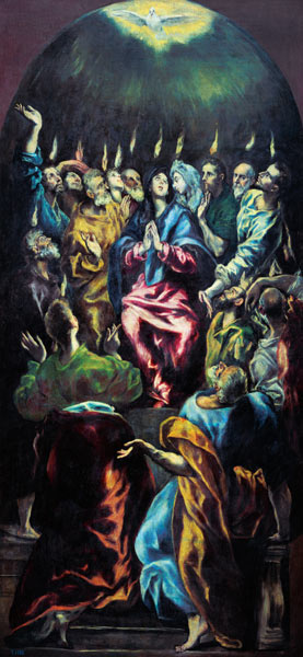 Die Ausgießung des heiligen Geistes (Pfingstfest) from (eigentl. Dominikos Theotokopulos) Greco, El