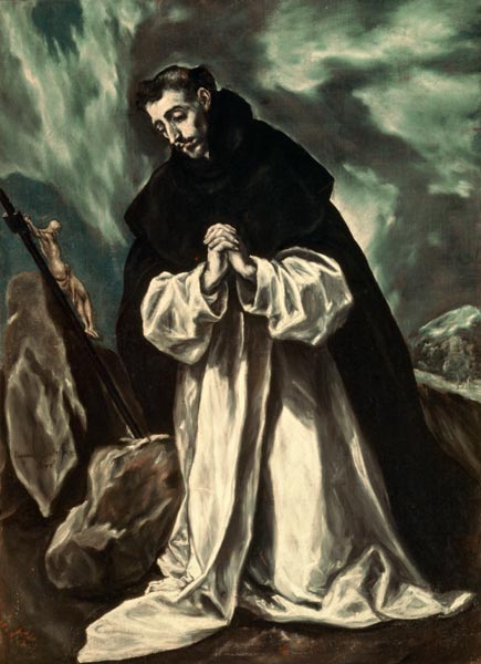 St Dominic in Prayer from (eigentl. Dominikos Theotokopulos) Greco, El