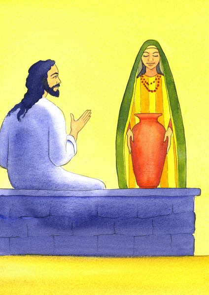 Jesus meets the Samaritan woman at the well from Elizabeth  Wang