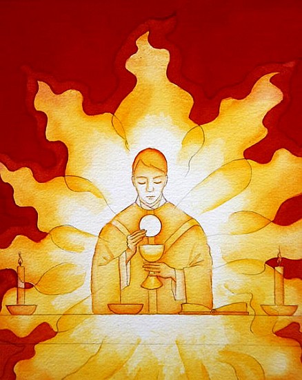The Presence of Jesus Christ in the Holy Eucharist is like a consuming fire, 2003 (w/c on paper)  from Elizabeth  Wang