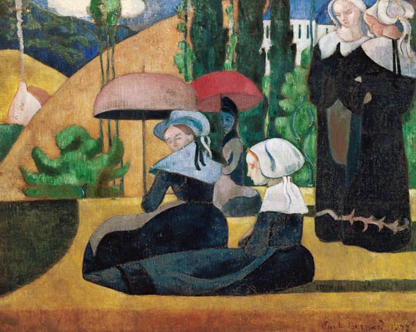 Bretonische Frauen mit Sonnenschirmen from Emile Bernard