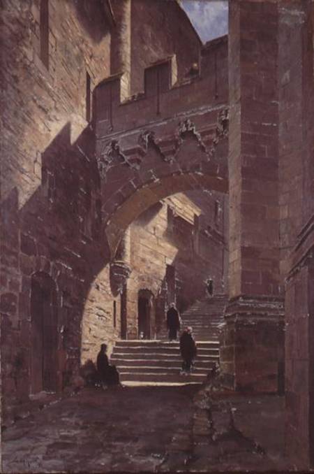 Mont Saint-Michel, Fortified gate in the Abbey from Emmanuel Lansyer
