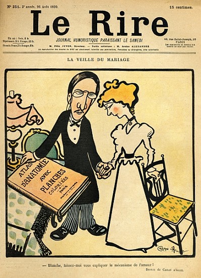 The day before the wedding, cartoon from the cover of ''Le Rire'', 26th August 1899 from Emmanuel Poire Caran D'Ache