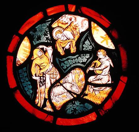 Roundel depicting the Annunciation to the Shepherds from English School