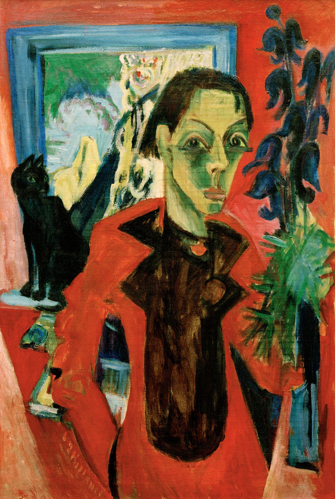 Selbstporträt mit Katze from Ernst Ludwig Kirchner