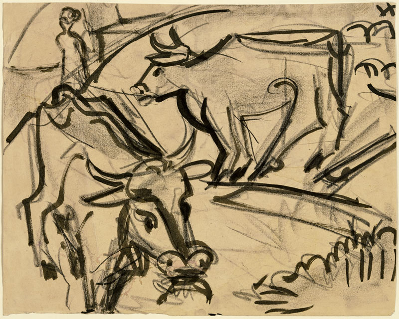 Zwei Kühe from Ernst Ludwig Kirchner