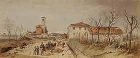 Ansicht der Kirche Bicona bei Novara nach der Schlacht. aus dem König-Ludwig-Album from Eugen Adam