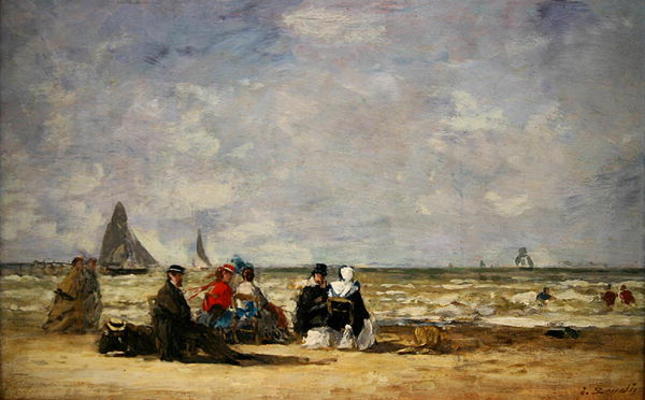 Beach Scene (oil on canvas) from Eugène Boudin