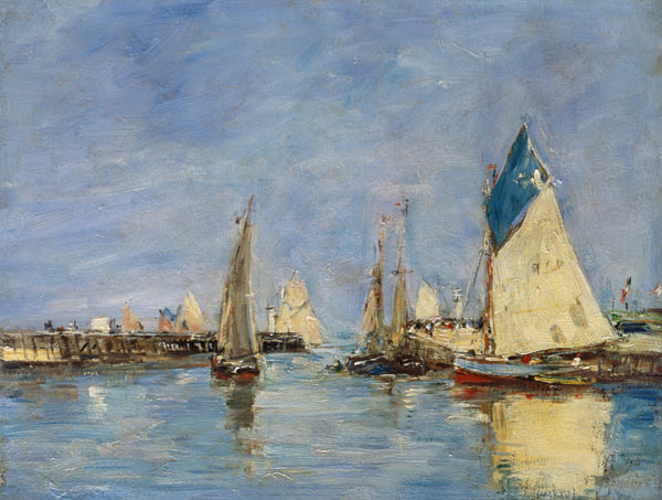 Segelboote im Hafen von Trouville from Eugène Boudin